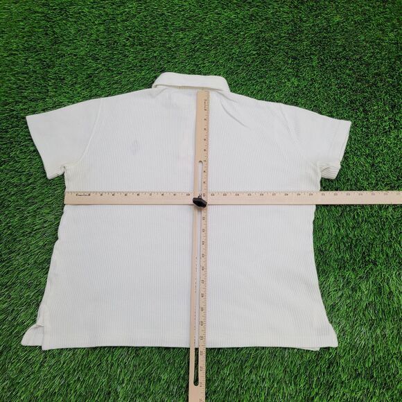 VTG Y2K Polo Ralph Lauren Waffle Knit Polo Mens S Cropped Boxy Fit - Picture 9 of 14